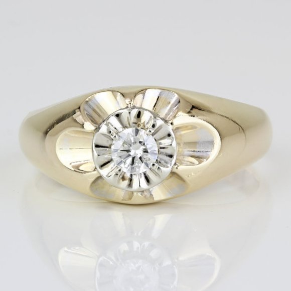 Vintage14k Yellow Gold Diamond Solitaire Ring